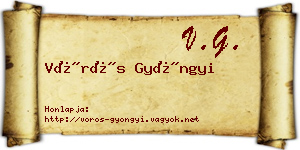 Vörös Gyöngyi névjegykártya