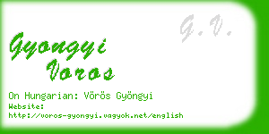 gyongyi voros business card